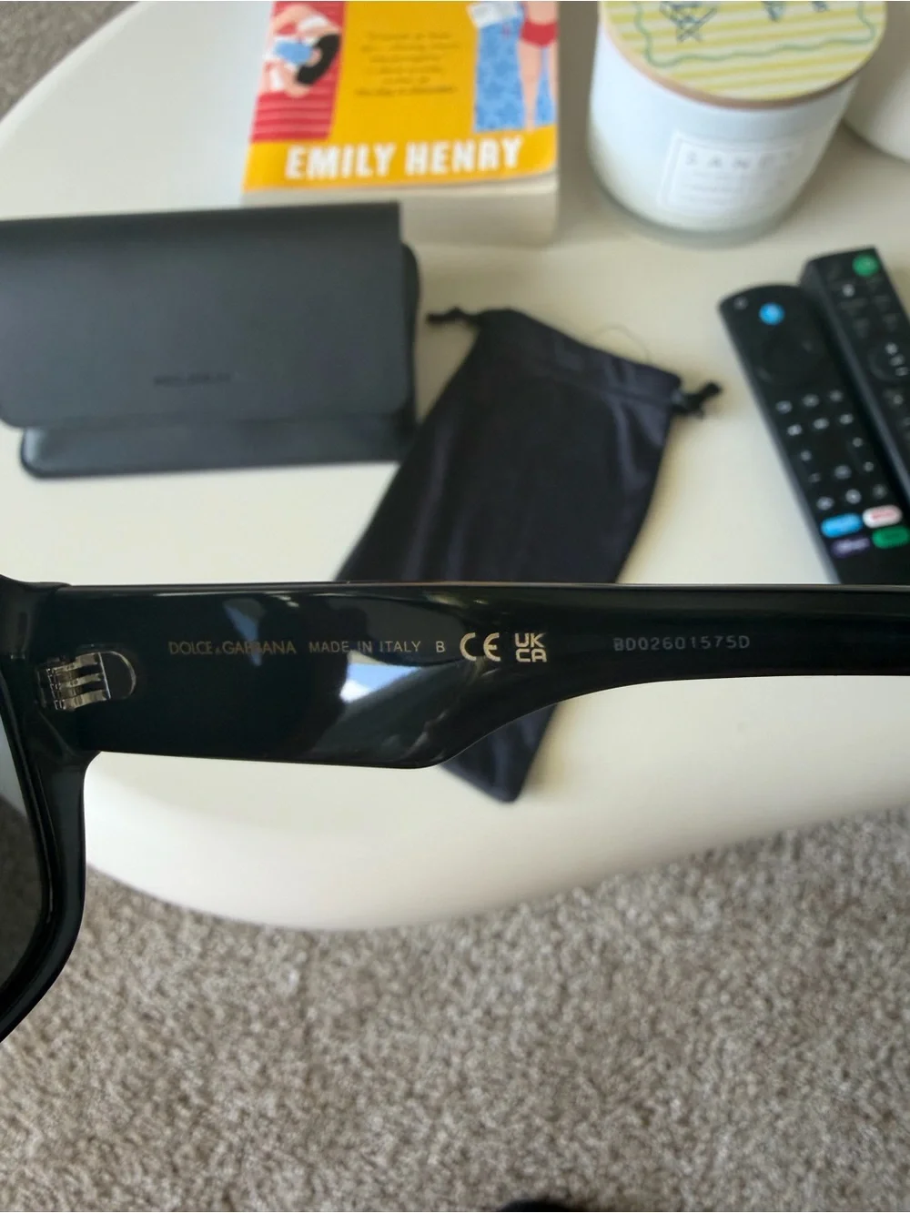 Dolce & Gabbana Black Sunglasses Case with Drawstring Pouch